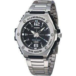 Casio Men's Heavy Duty Analog Quartz Watch, Stainless Steel Strap, Model MWA-100